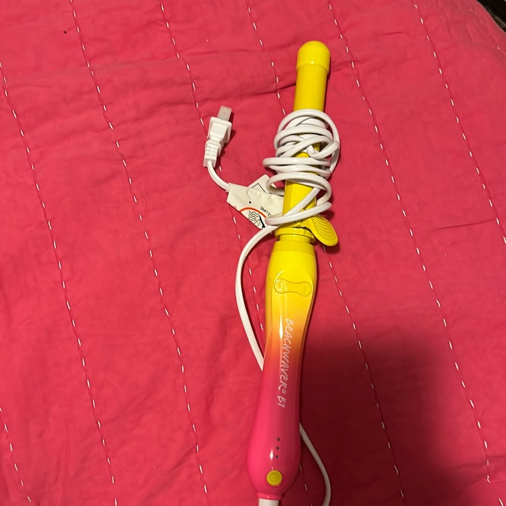 Yellow and pink beach waver never used